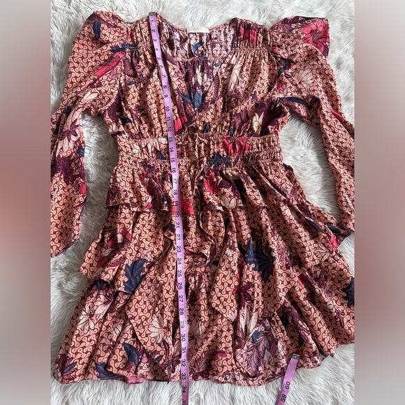Ulla Johnson Oni Silk Mini Dress in Garden Rose Floral Ruffled Size 10 - Picture 10 of 16
